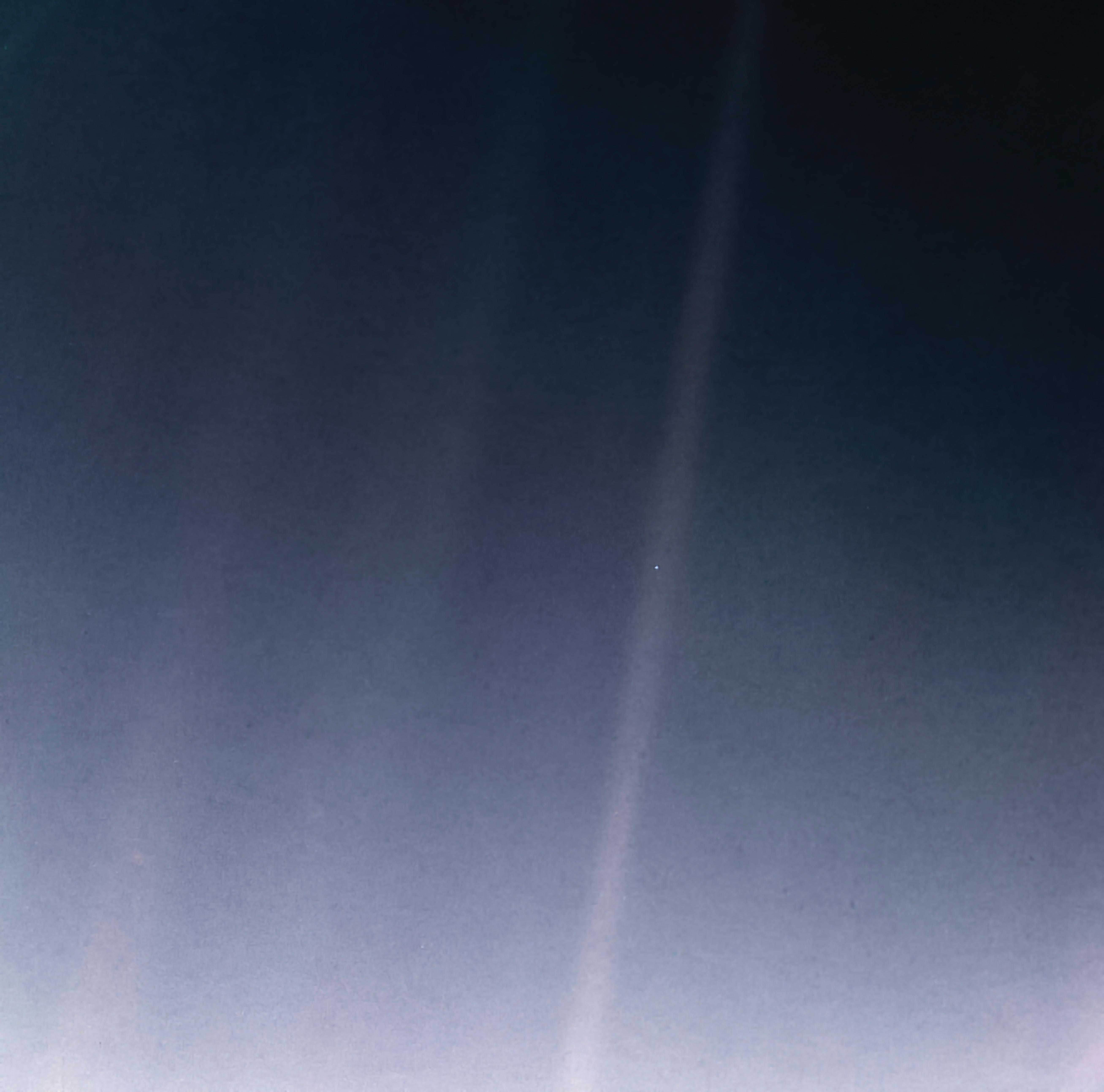 Earth seen by Voyager 1 as a single point of light